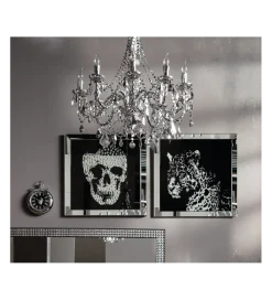 KDesign Obraz lustro Skull 100 cm x 100 cm
