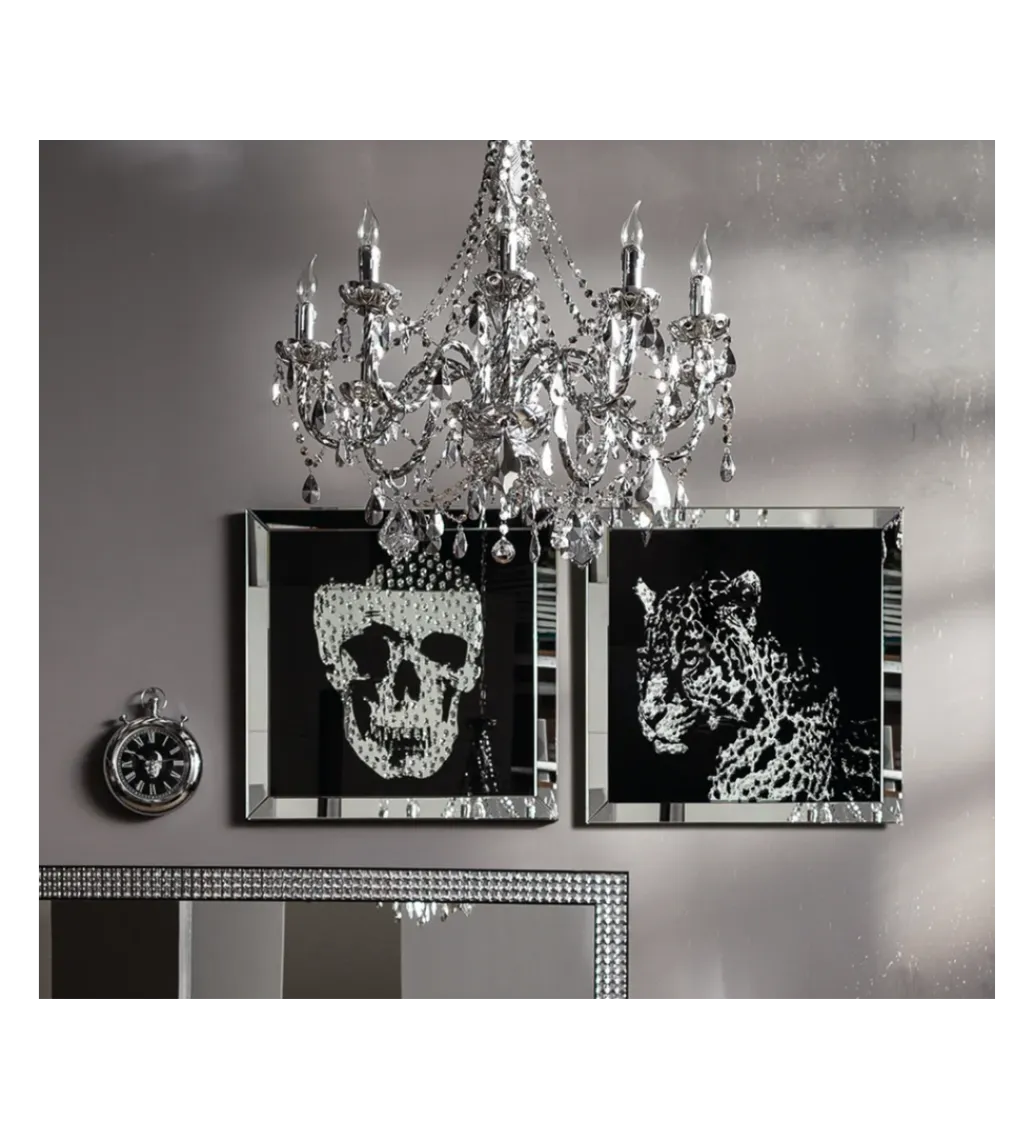 KDesign Obraz lustro Skull 100 cm x 100 cm