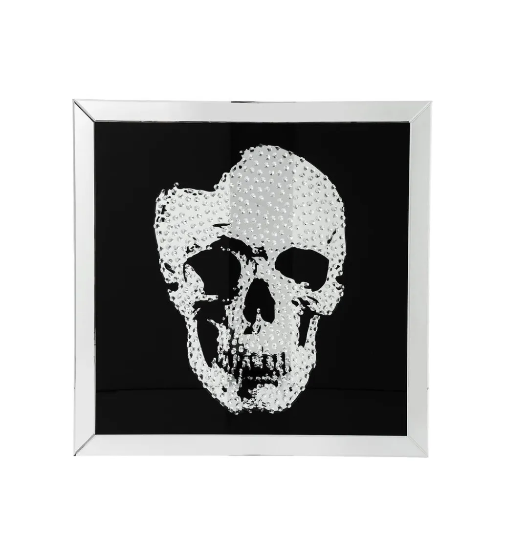 KDesign Obraz lustro Skull 100 cm x 100 cm
