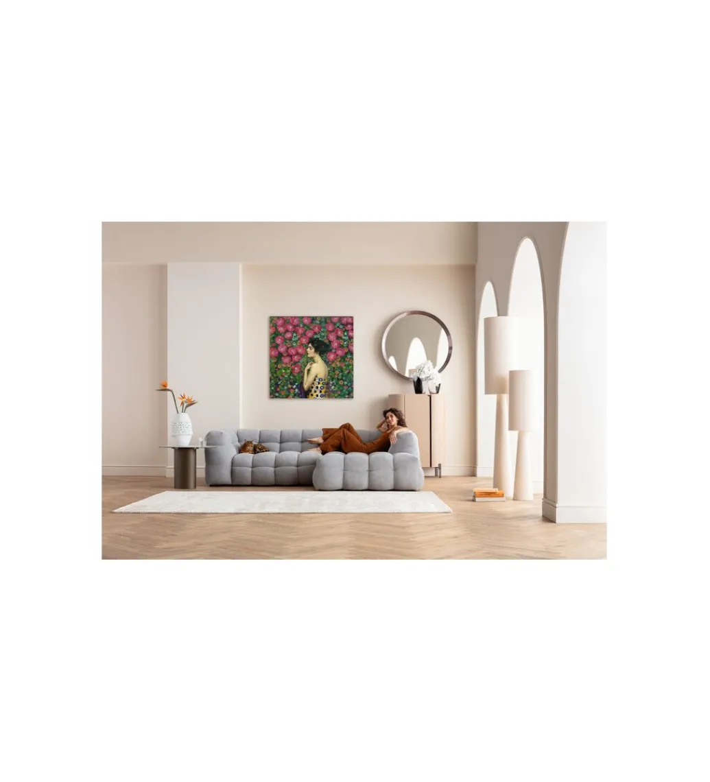 KDesign Obraz NOUVEAU FLEUR 120 x 120 cm szklany