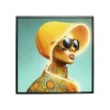 KDesign Obraz SUN HAT WOMAN LED 80 x 80 cm żółty
