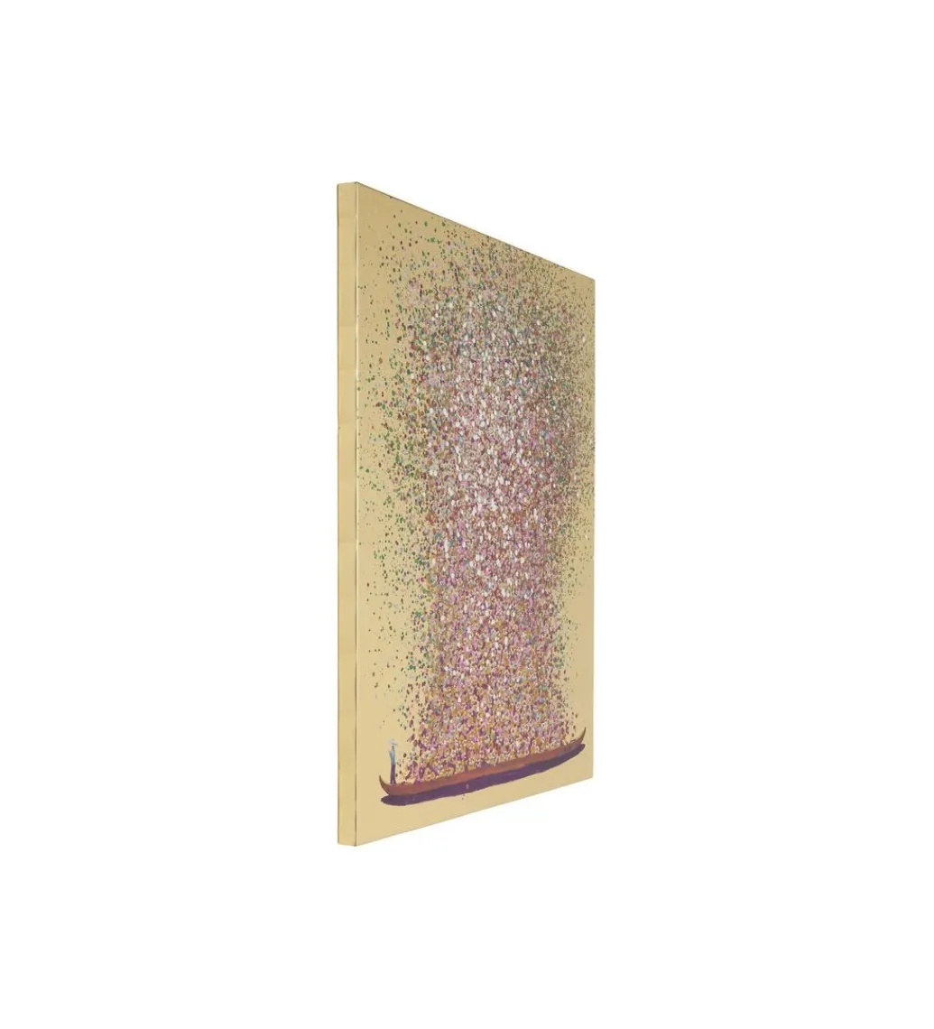 KDesign Obraz Touched Flower Boat Gold Pink 120 x 160cm