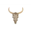 Invicta Interior Ozdoba ścienna EXOTIC BULL 57 cm drewno mango złoto