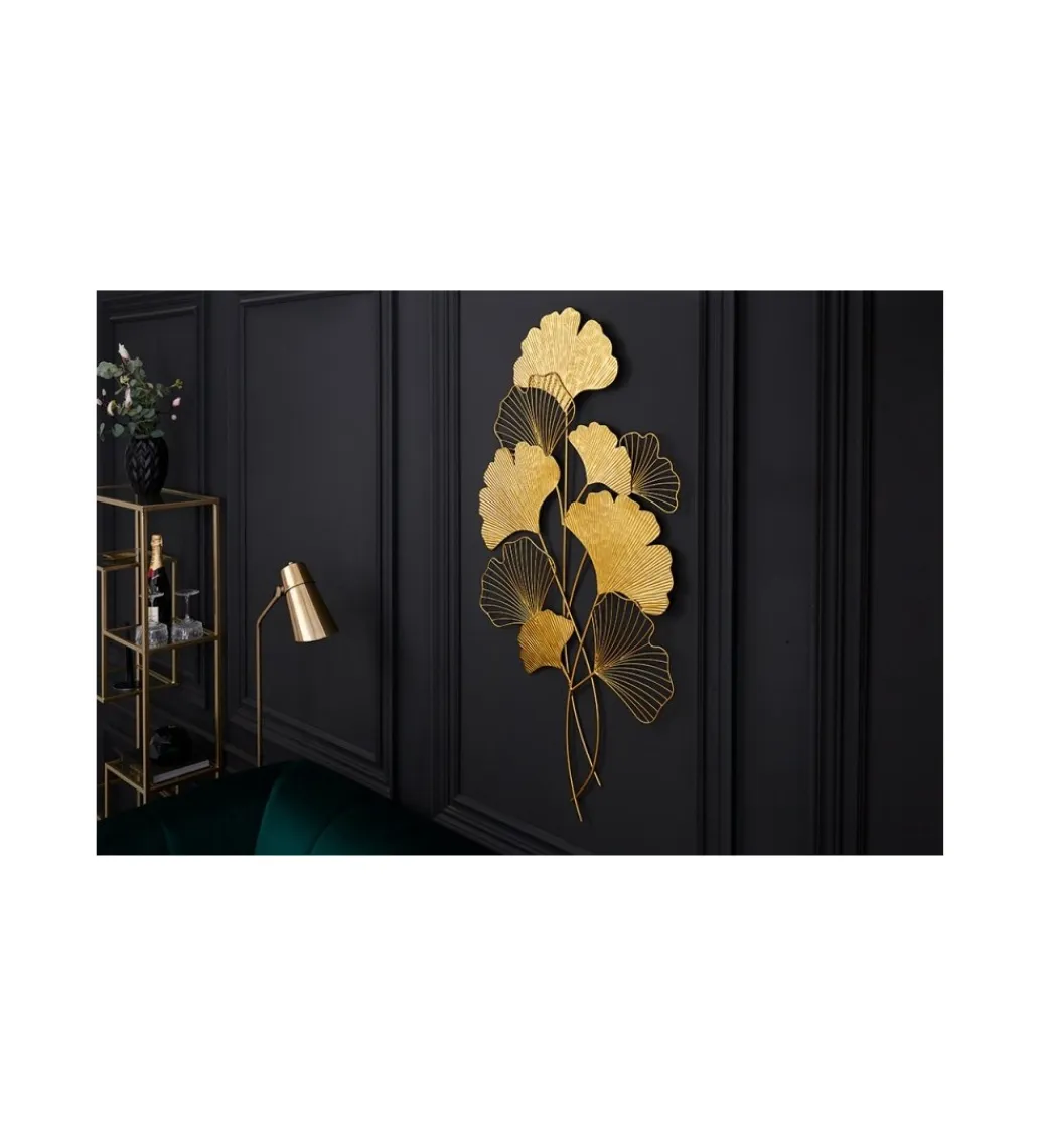 Invicta Interior Ozdoba ścienna GINKGO 58 cm złota
