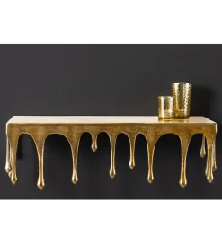 Invicta Interior - przedsprzedaż Ozdoba ścienna LIQUID LINE 60 cm antyczne złoto