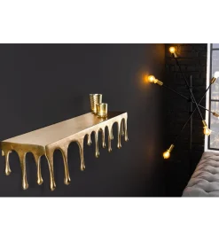 Invicta Interior - przedsprzedaż Ozdoba ścienna LIQUID LINE 60 cm antyczne złoto
