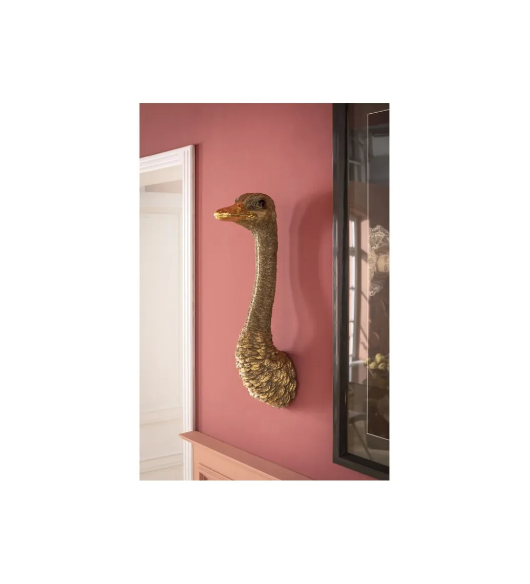 KDesign Ozdoba ścienna OSTRICH 18 x 71 cm złota