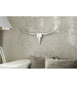 Invicta Interior Ozdoba ścienna rogi Bull 75 cm srebrne