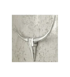 Invicta Interior Ozdoba ścienna rogi Bull 75 cm srebrne
