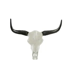 Invicta Interior Ozdobna czaszka El Toro 70 cm biały czarny
