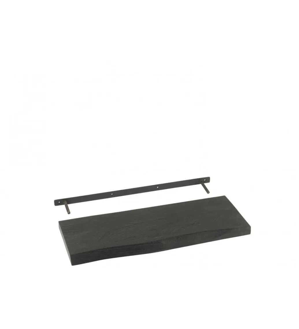 J-Line Półka GERARD 70 cm drewno mango czarna