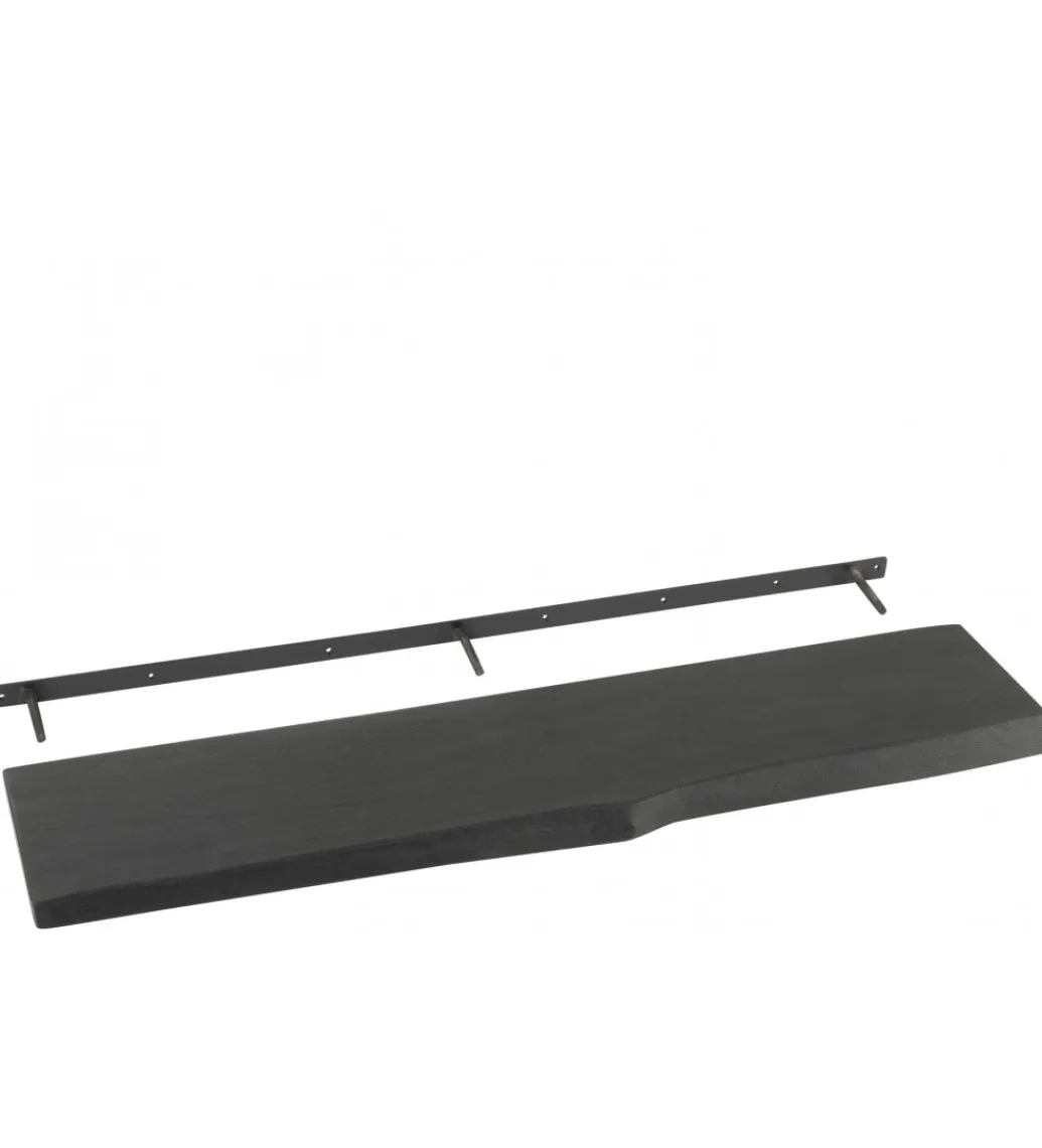 J-Line Półka GERARD 115 cm drewno mango czarna