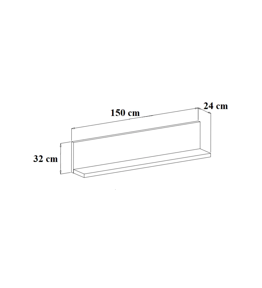 Helvetia Półka wisząca BOTA 150 cm czarna