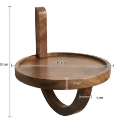 WOHNLING, GERMANY Półka wisząca LOTAR 30 cm drewno mango brąz