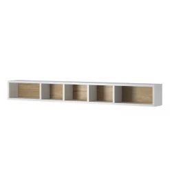 Helvetia Półka wisząca TOLEDO 169 cm biała z dodatkiem koloru dąb san remo