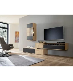 MCA Półka wisząca VALENCIA 94 cm antracytowo naturalna