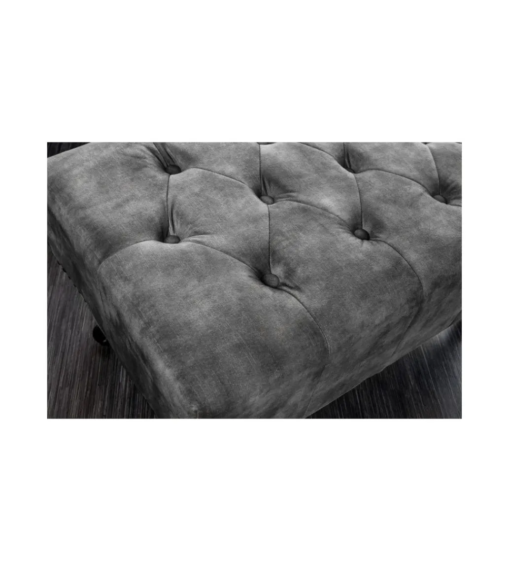 Invicta Interior Podnóżek BRIGIDA Chesterfield 80 cm szary