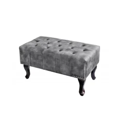 Invicta Interior Podnóżek BRIGIDA Chesterfield 80 cm szary