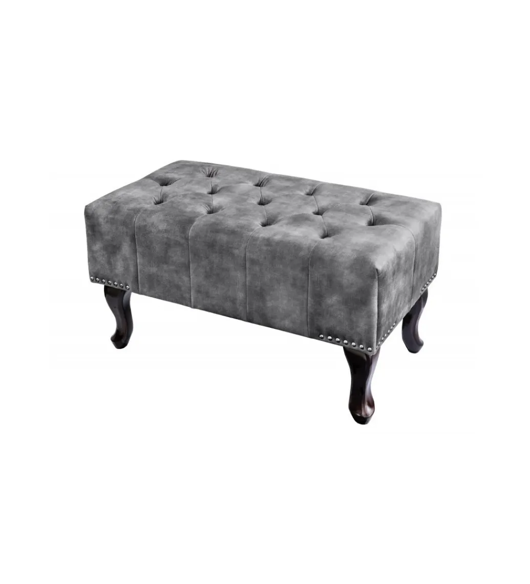 Invicta Interior Podnóżek BRIGIDA Chesterfield 80 cm szary