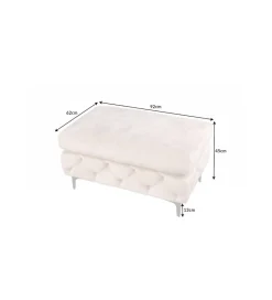 Invicta Interior Podnóżek SOFIJA Modern Barock 92 cm beżowy