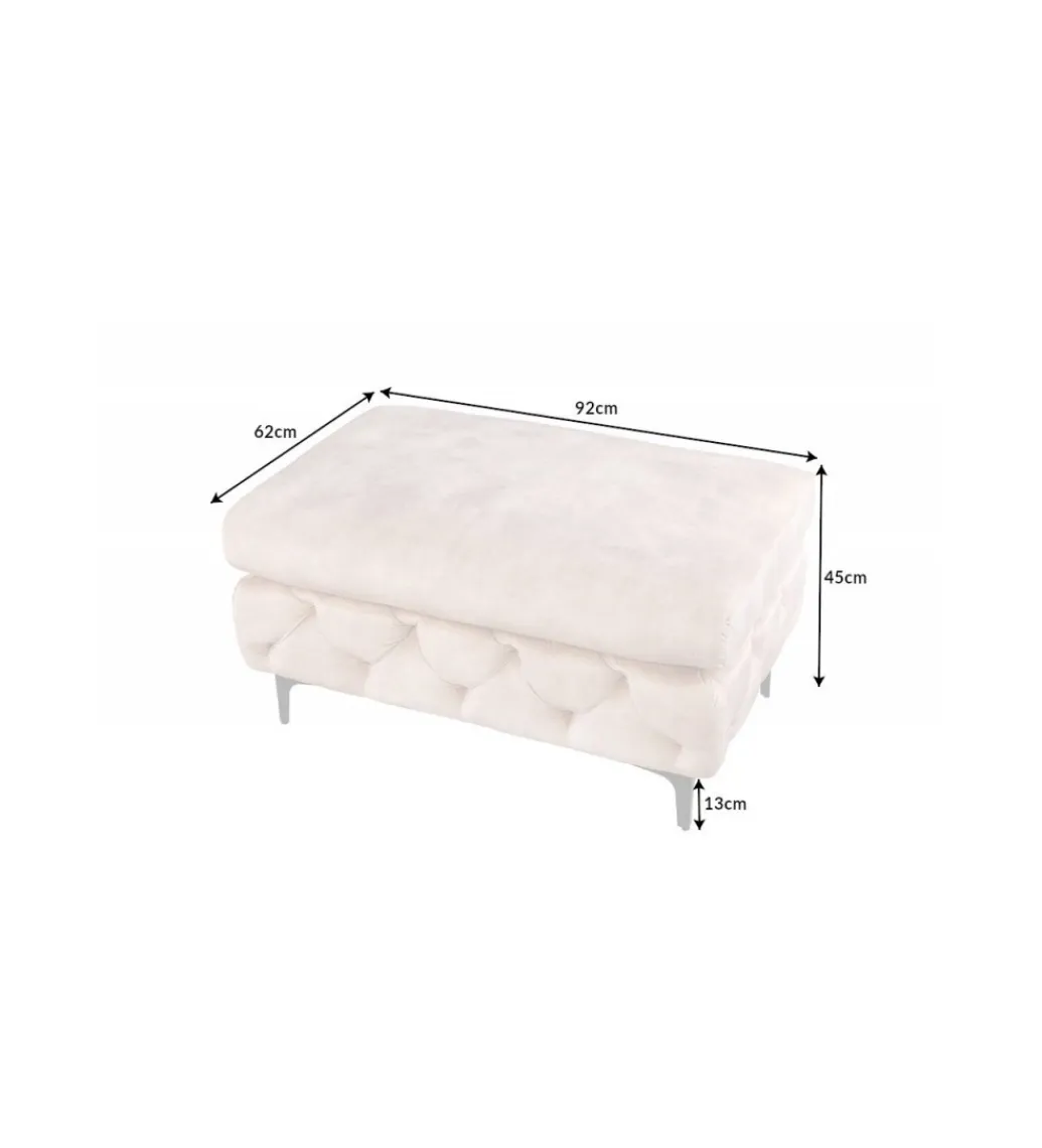 Invicta Interior Podnóżek SOFIJA Modern Barock 92 cm beżowy