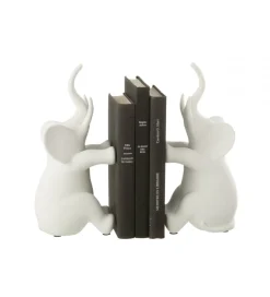 J-Line Podpora na książki Elephant set 2 biała
