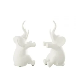 J-Line Podpora na książki Elephant set 2 biała