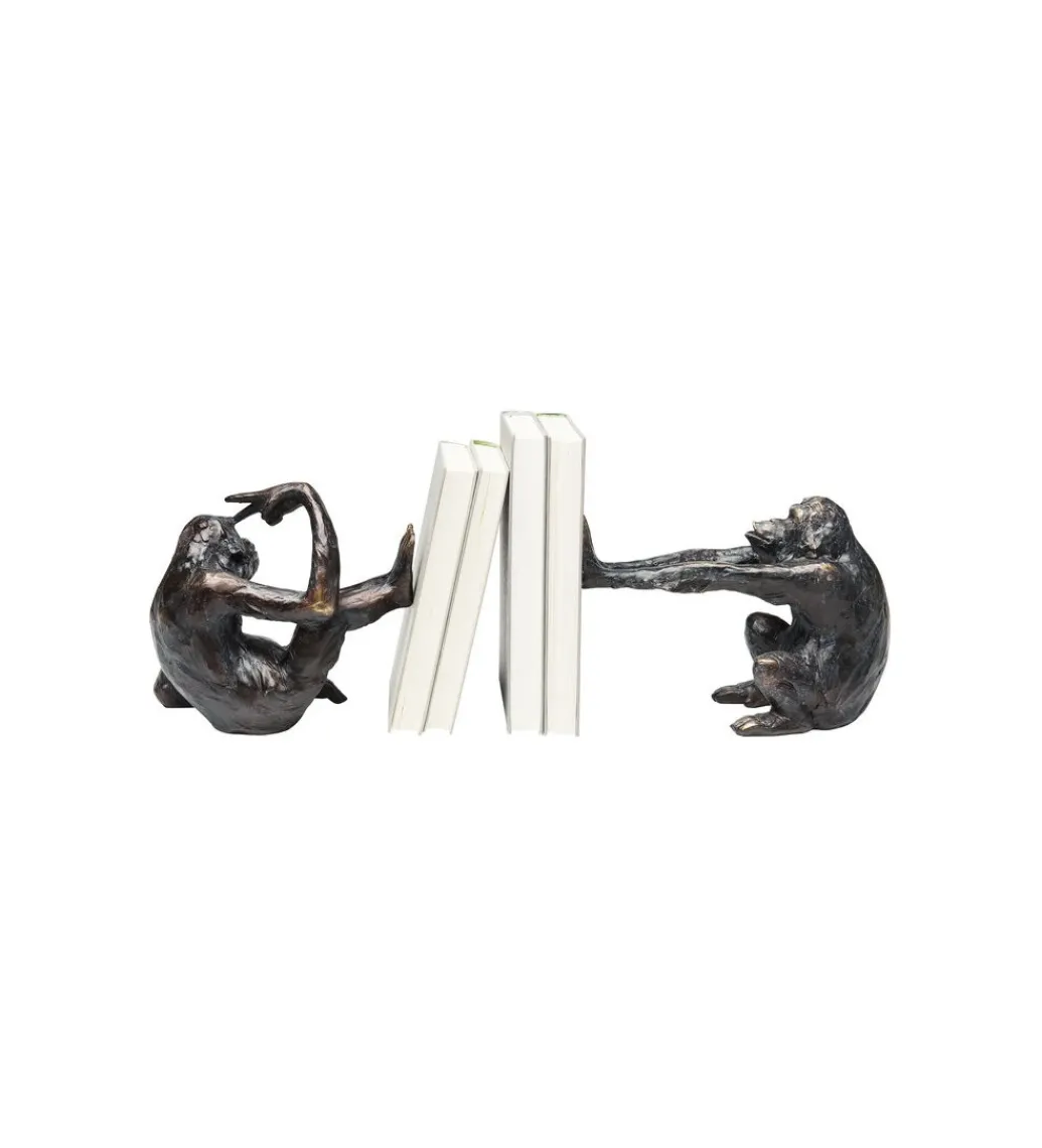KDesign Podpory na książki Monkey set 2 ciemnobrązowe