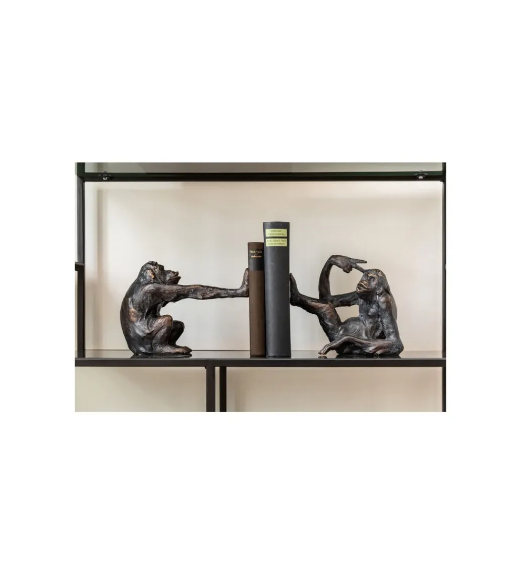 KDesign Podpory na książki Monkey set 2 ciemnobrązowe