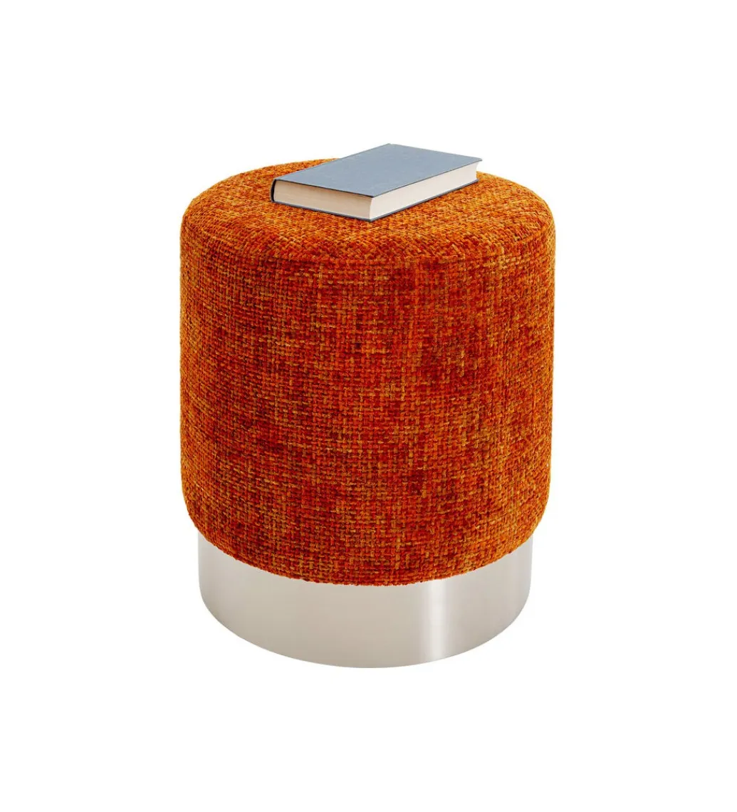 KARE Pufa BERRY HIGH 39 cm pomarańczowy srebrny