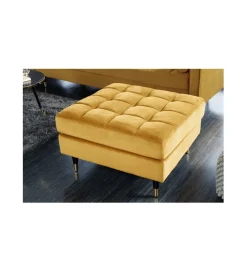 Invicta Interior Pufa CANIS Velvet 80 cm musztardowo - źółta