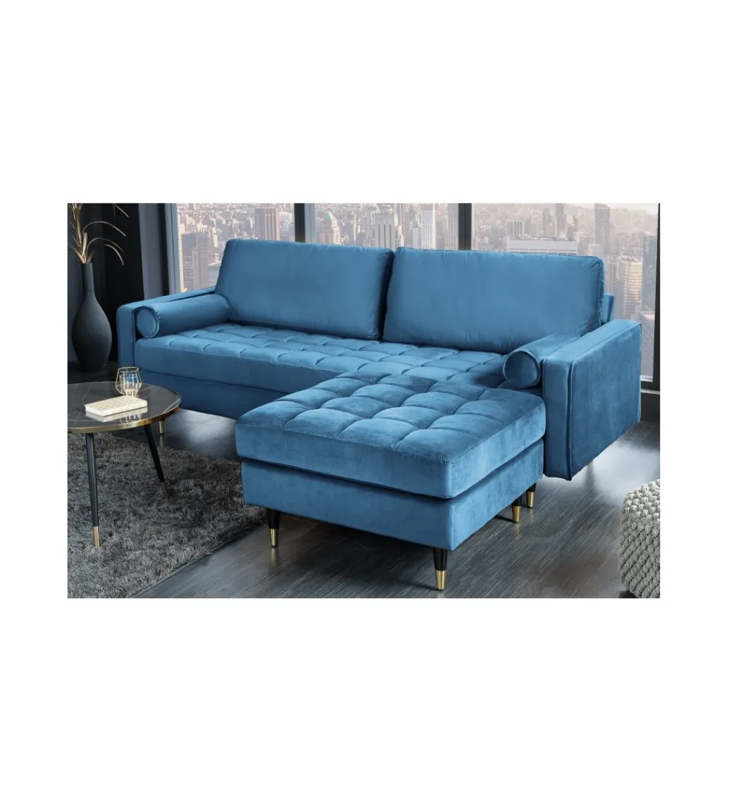 Invicta Interior Pufa CANIS Velvet 80 cm niebieska