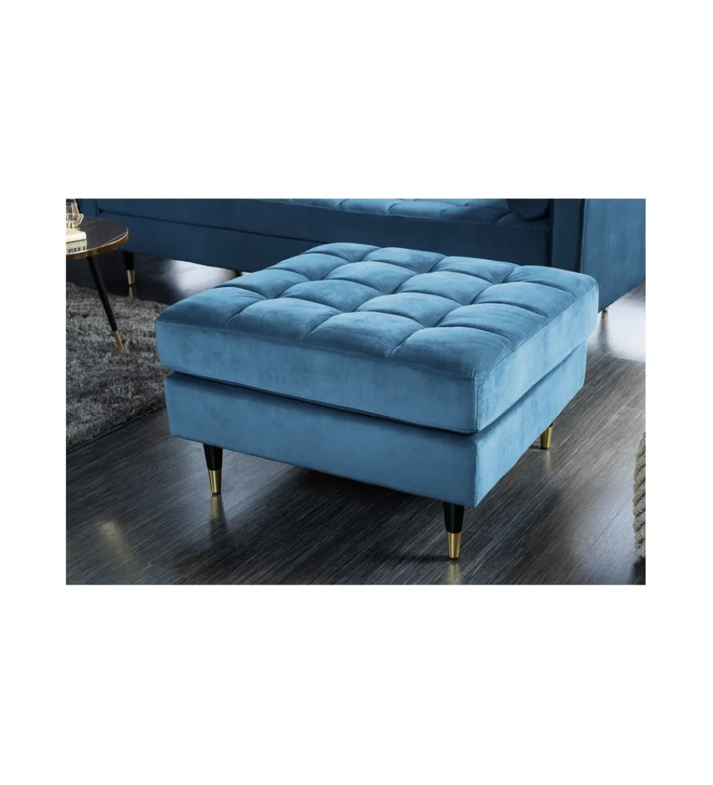 Invicta Interior Pufa CANIS Velvet 80 cm niebieska