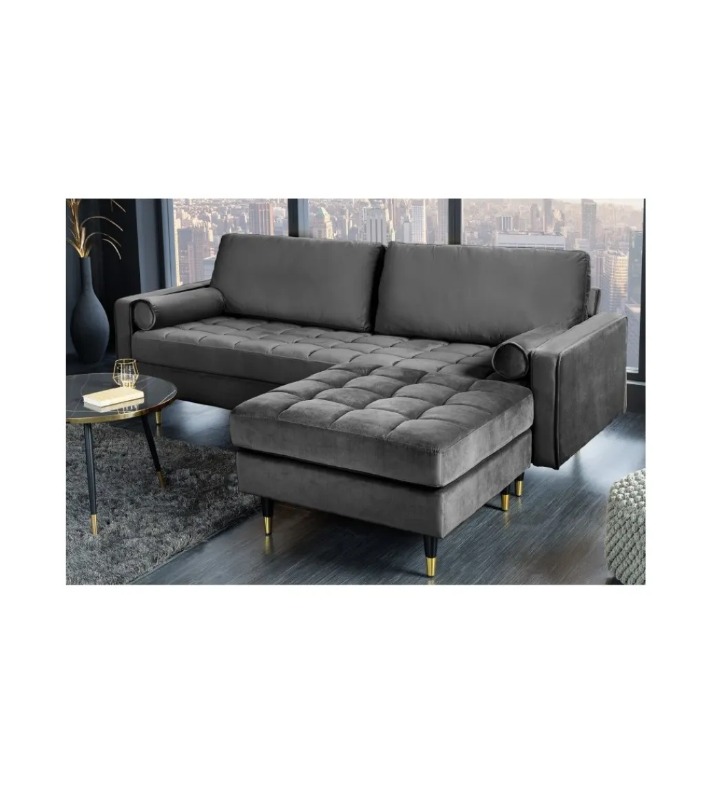 Invicta Interior Pufa CANIS Velvet 80 cm szara