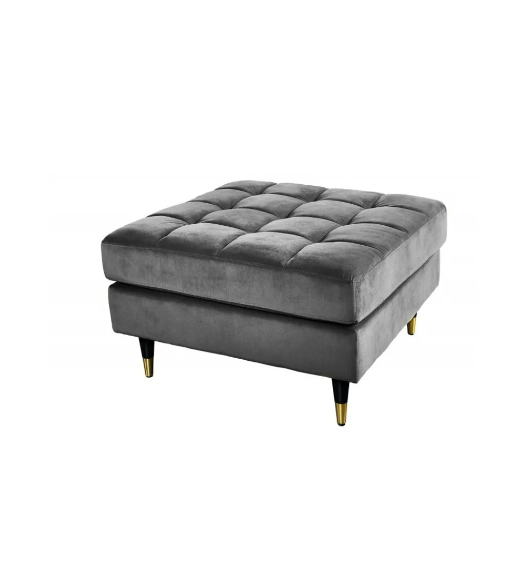Invicta Interior Pufa CANIS Velvet 80 cm szara