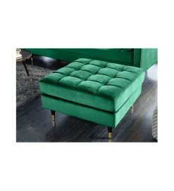 Invicta Interior Pufa CANIS Velvet 80 cm szmaragdowo zielona