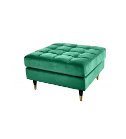 Invicta Interior Pufa CANIS Velvet 80 cm szmaragdowo zielona