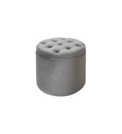 Invicta Interior Pufa Modern Barock 50 Cm srebrnoszara
