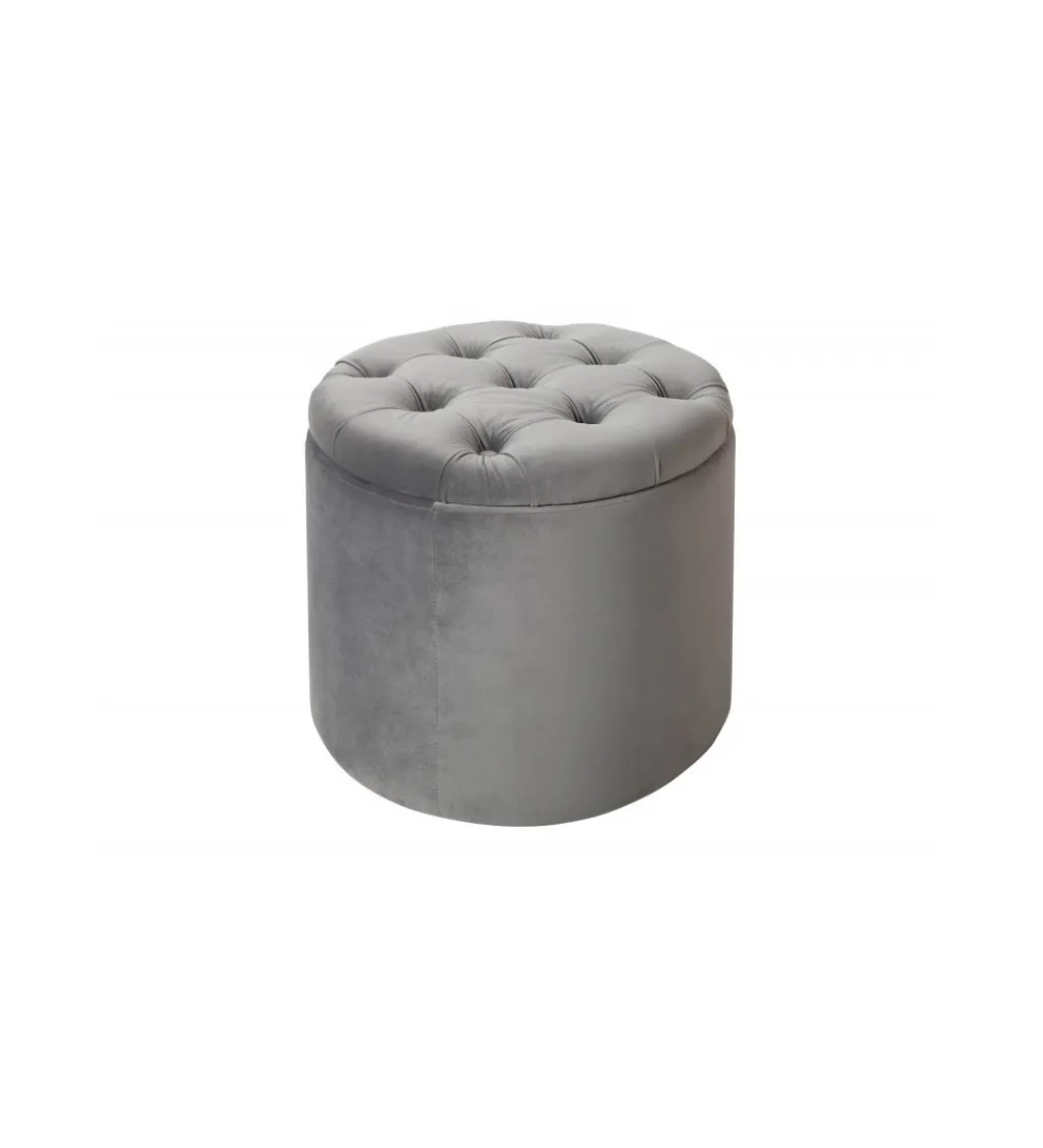 Invicta Interior Pufa Modern Barock 50 Cm srebrnoszara