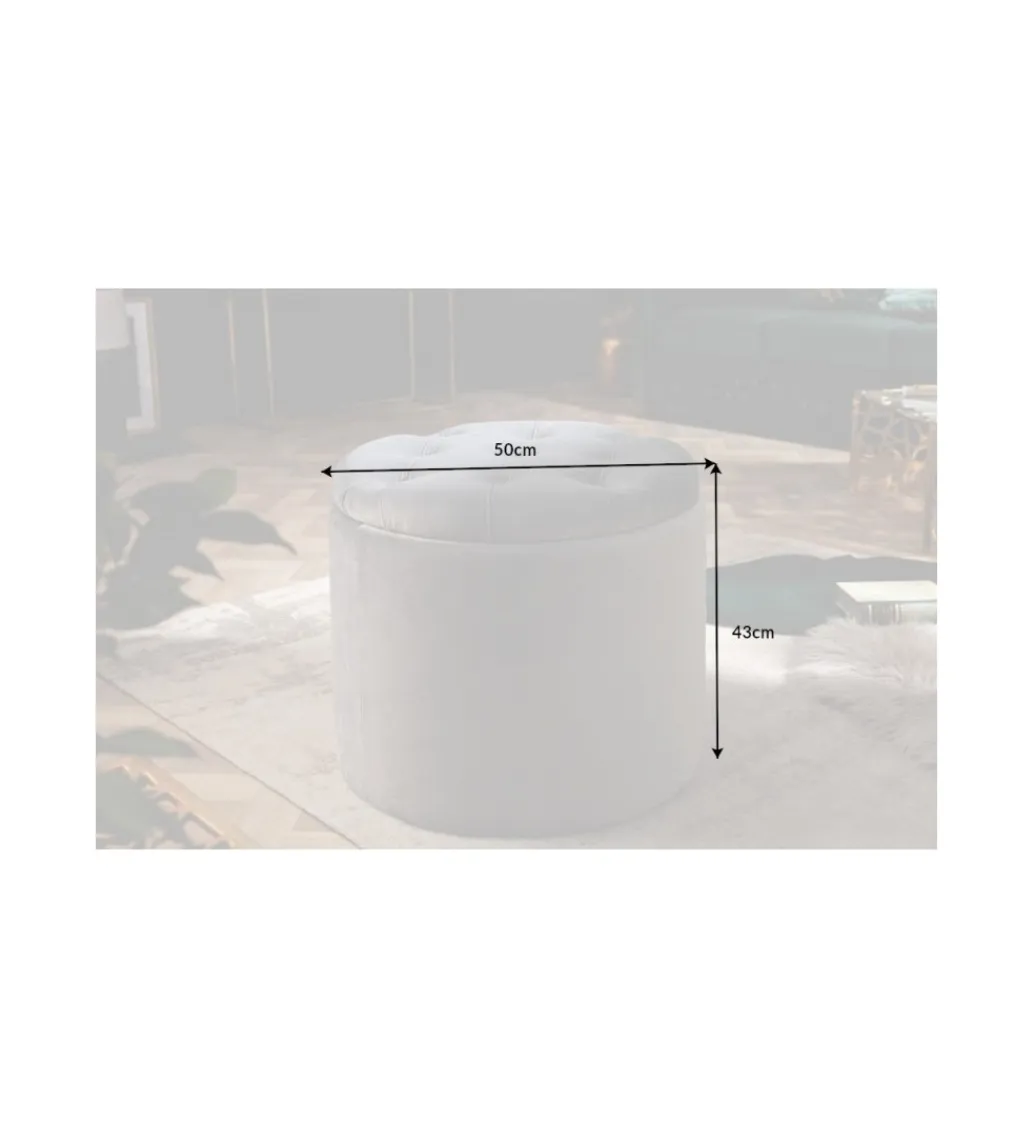 Invicta Interior Pufa Modern Barock 50 Cm srebrnoszara