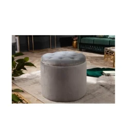 Invicta Interior Pufa Modern Barock 50 Cm srebrnoszara