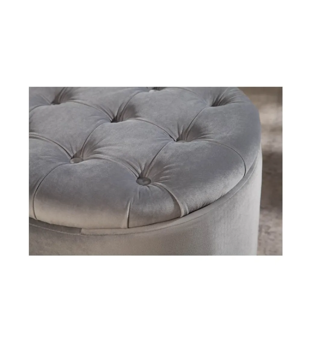 Invicta Interior Pufa Modern Barock 50 Cm srebrnoszara