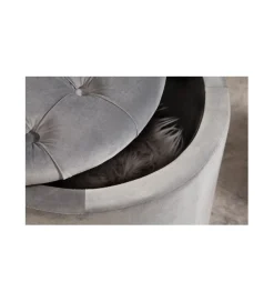 Invicta Interior Pufa Modern Barock 50 Cm srebrnoszara