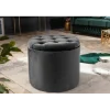 Invicta Interior - przedsprzedaż Pufa MODERN BAROCK STORAGE 50 cm welur szary