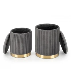 Halmar Pufa MONTY set 2 ciemnoszara