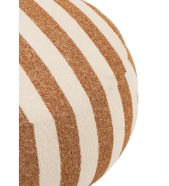 J-Line Pufa STRIPED 61 cm białokarmelowy