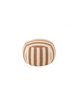 J-Line Pufa STRIPED 61 cm białokarmelowy
