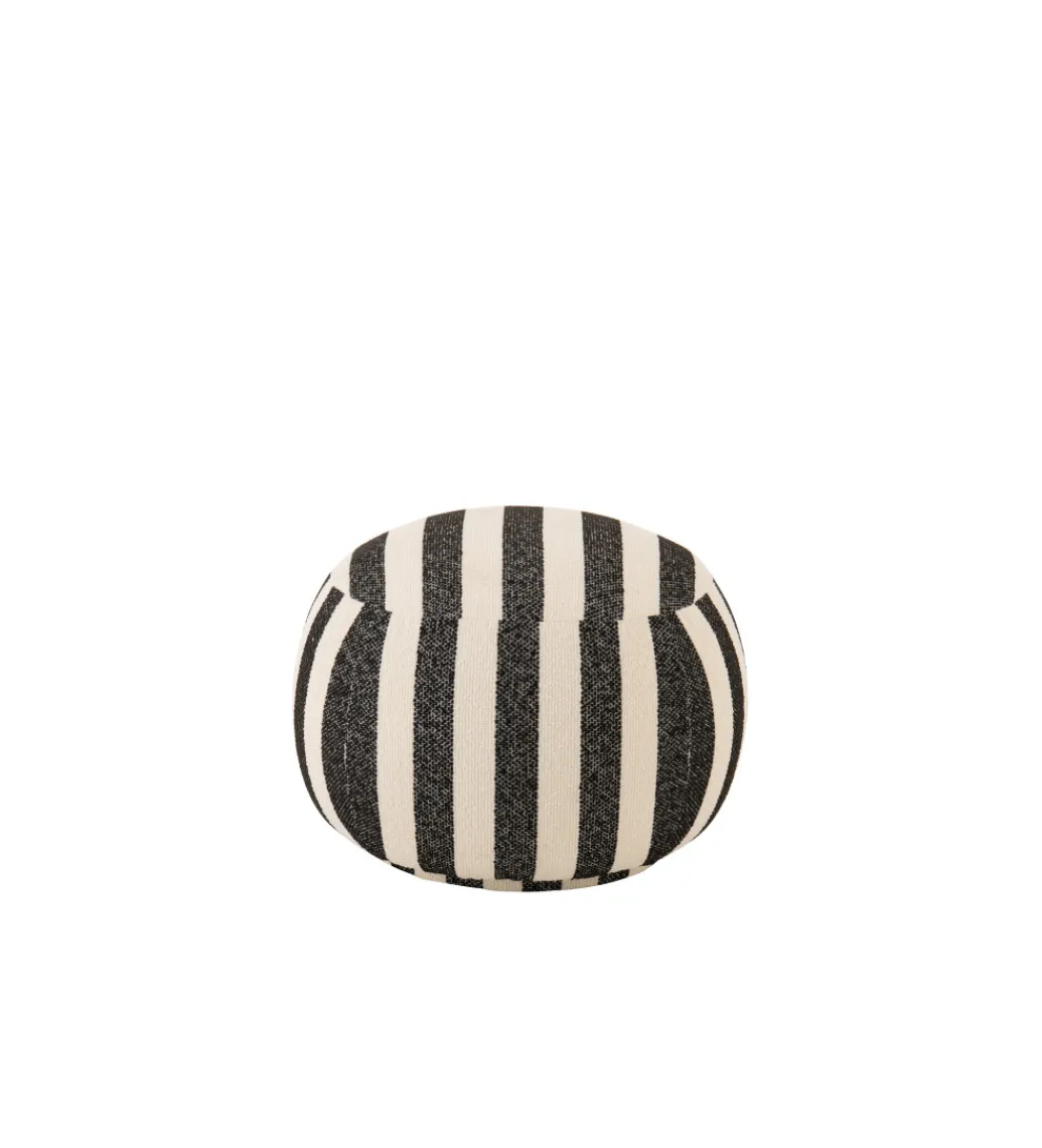 J-Line Pufa STRIPED 45 cm czaro biała