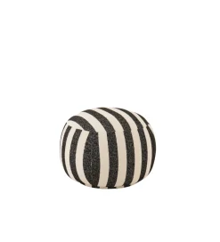 J-Line Pufa STRIPED 45 cm czaro biała
