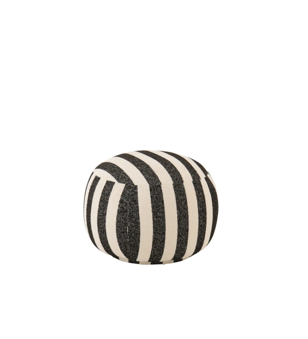 J-Line Pufa STRIPED 45 cm czaro biała